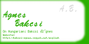 agnes bakcsi business card